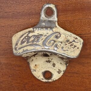Vintage Coca-Cola Wall Mount Bottle Opener – Cast Metal – DRINK Coca-Cola Script